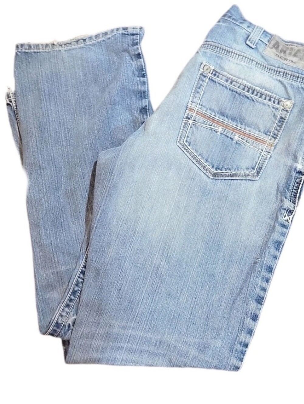 Ariat Jeans Mens 36x34 Blue FR M4 Low Rise Thick Stitch Cowboy Work